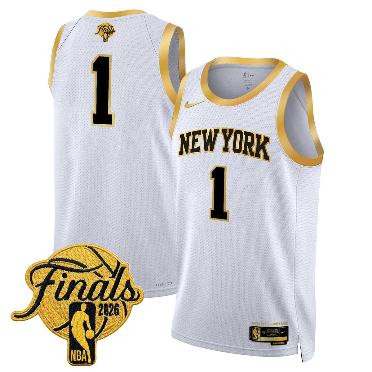 Men's New York Knicks 2026 Finals Swingman Jersey - All Stitched - Gold