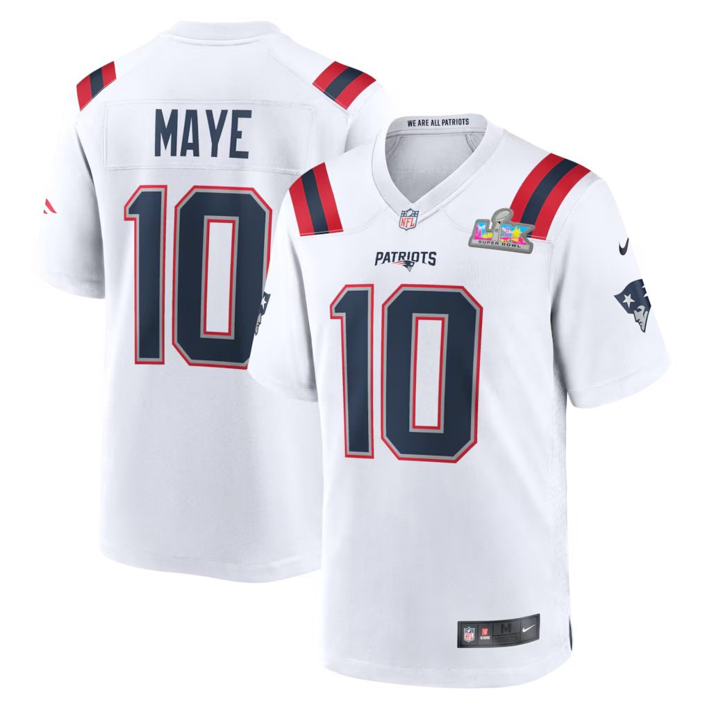 New England Patriots Road Game Super Bowl LX Patch Jersey - White