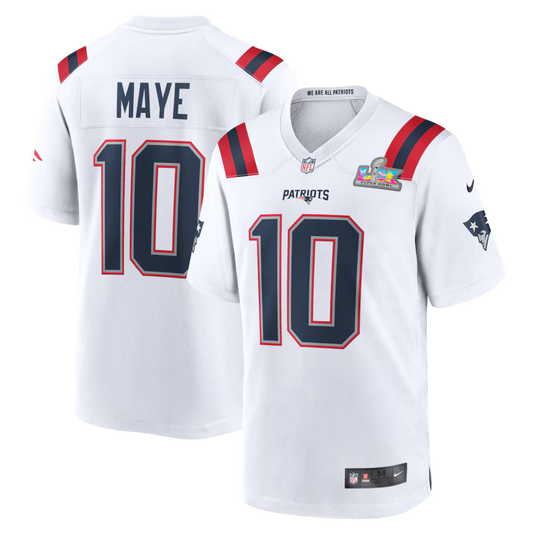 New England Patriots Road Game Super Bowl LX Patch Jersey - White