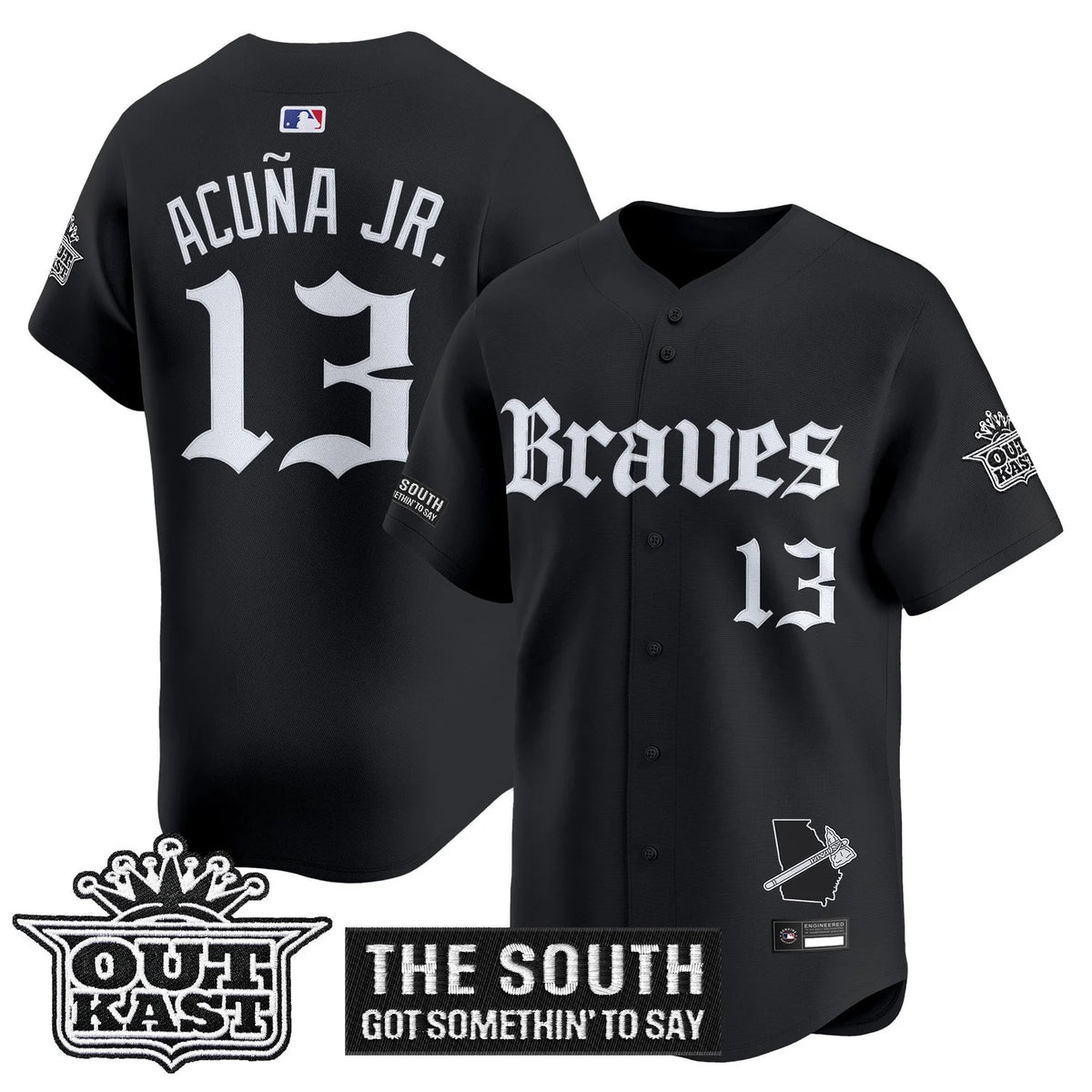Men's Atlanta Braves 'Gothic South x Outkast Edition' Vapor Premier Limited Jersey V2- All Stitched
