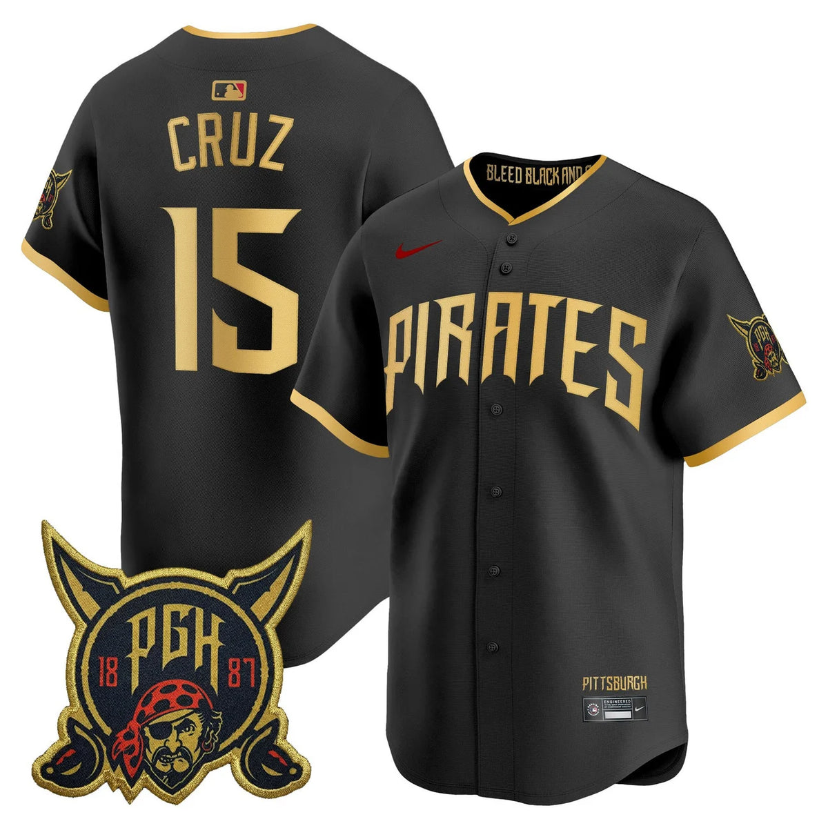 Pittsburgh Pirates 2026 City Connect Vapor Premier Limited Jersey - All Stitched - Black