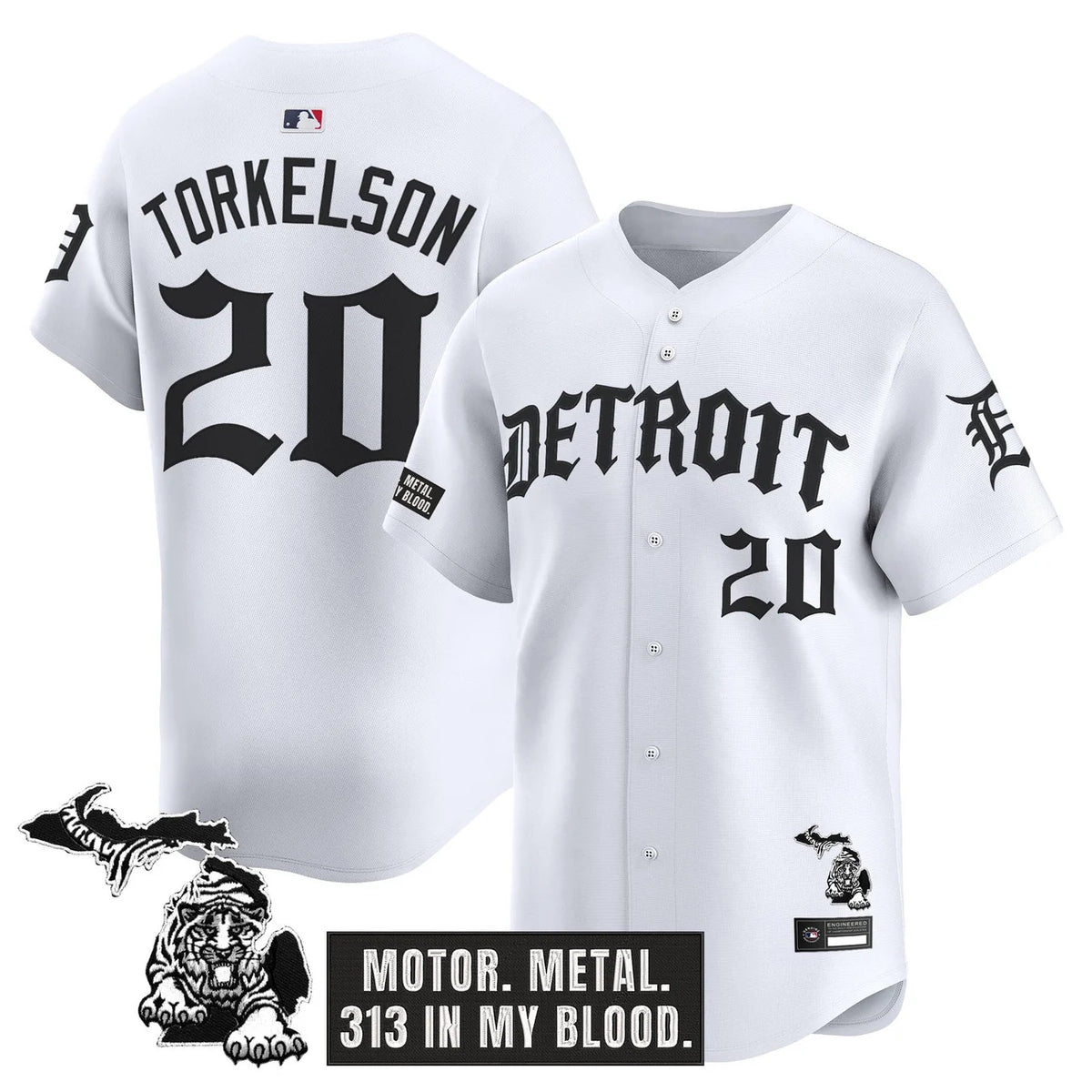 Detroit Tigers 'Old English Edition' Vapor Premier Limited Jersey - All Stitched - White