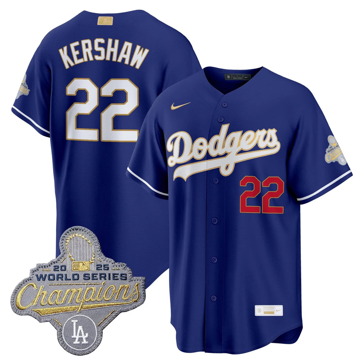 Los Angeles Dodgers "Gold Collection" Premier Limited Jersey - All Stitched -Royal