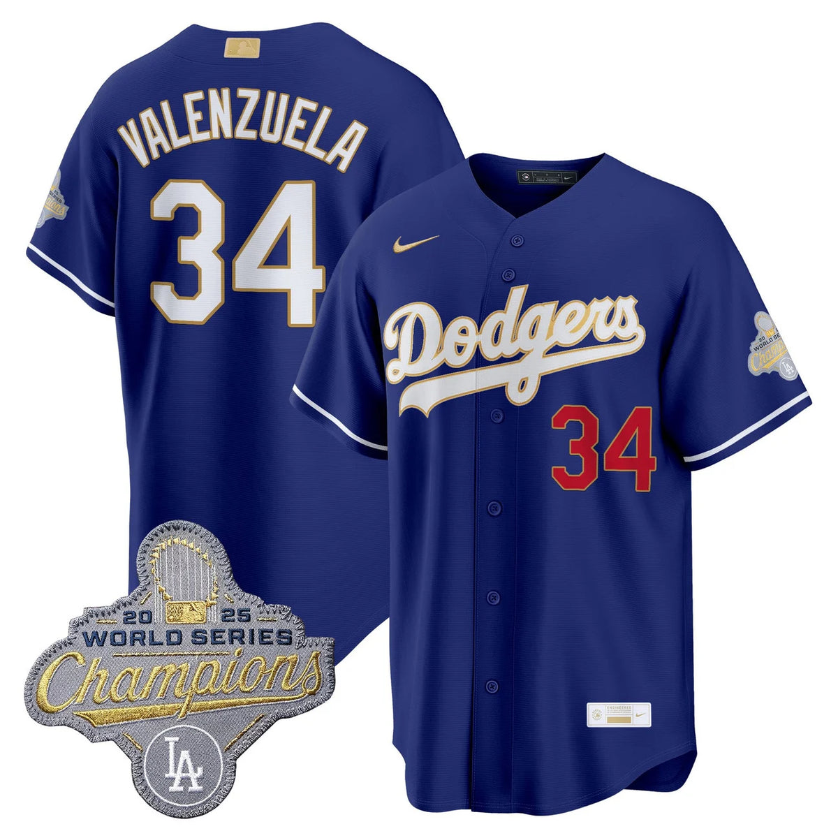 Los Angeles Dodgers "Gold Collection" Premier Limited Jersey - All Stitched -Royal