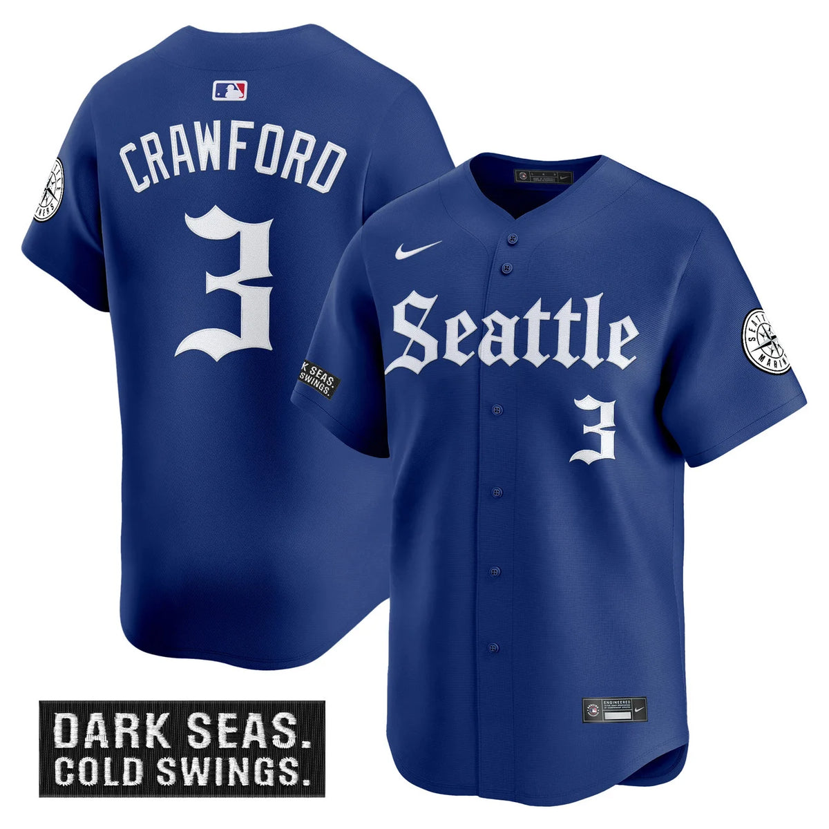 Men's Seattle Mariners 'Deep Sea Gothic Edition' Vapor Premier Limited Jersey - All Stitched