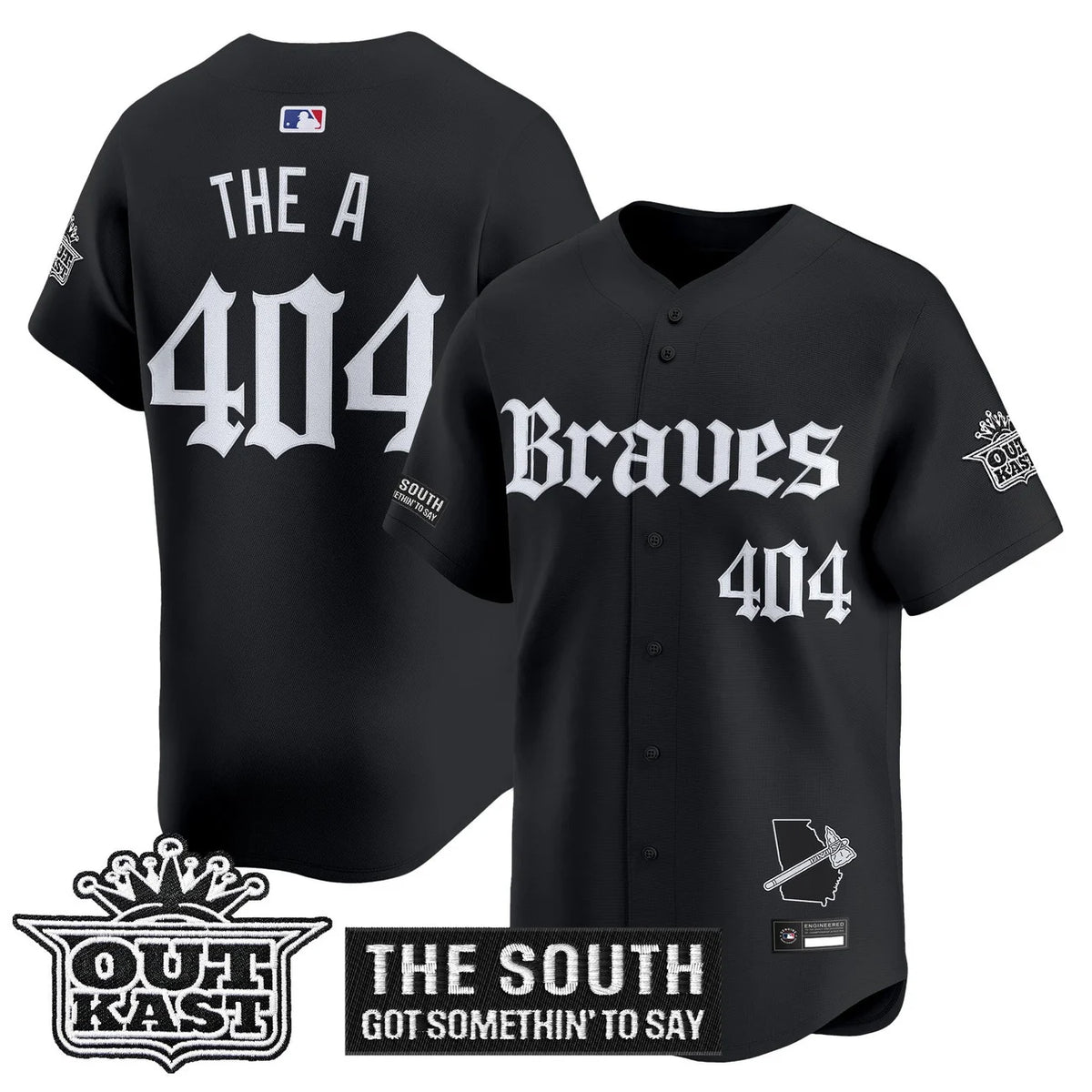 Men's Atlanta Braves 'Gothic South x Outkast Edition' Vapor Premier Limited Jersey V2- All Stitched