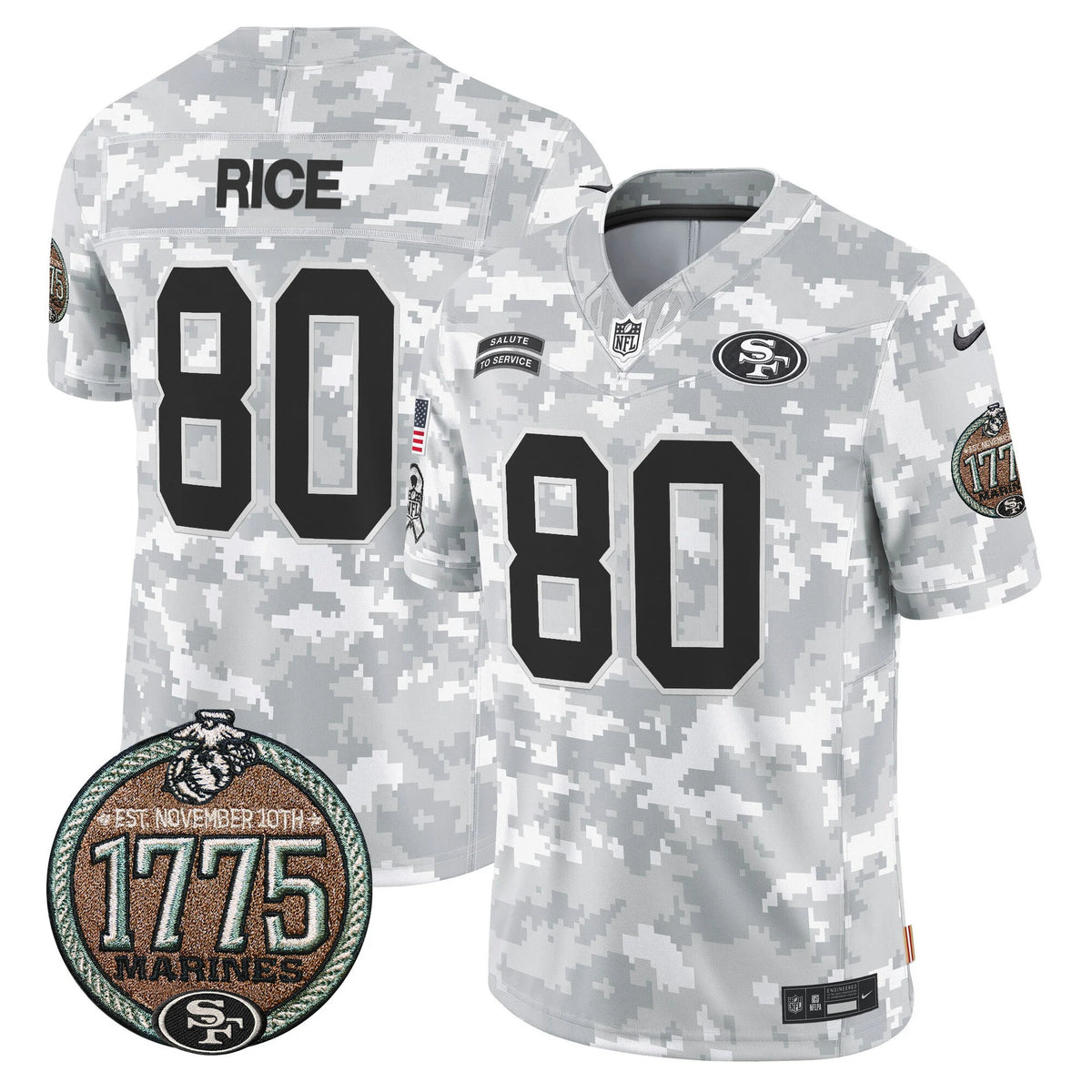 Men's San Francisco 49ers 2024 Salute to Service Establishment Year Patch Vapor Limited Jersey - All Stitched