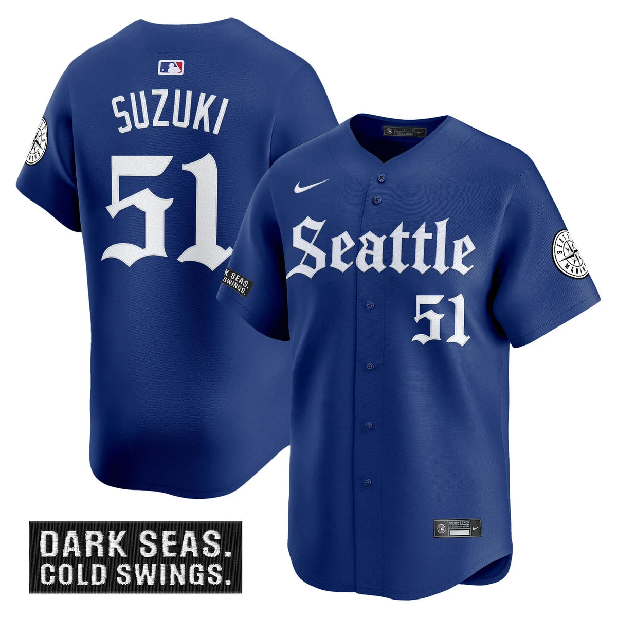 Men's Seattle Mariners 'Deep Sea Gothic Edition' Vapor Premier Limited Jersey - All Stitched