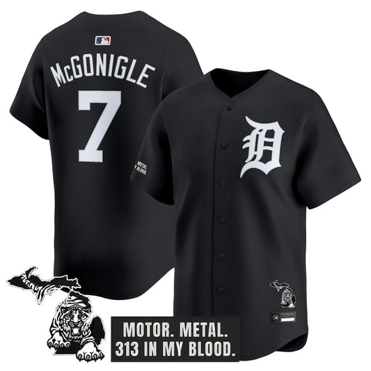 Detroit Tigers 'Old English Edition' Vapor Premier Limited Jersey - All Stitched - Black Limited