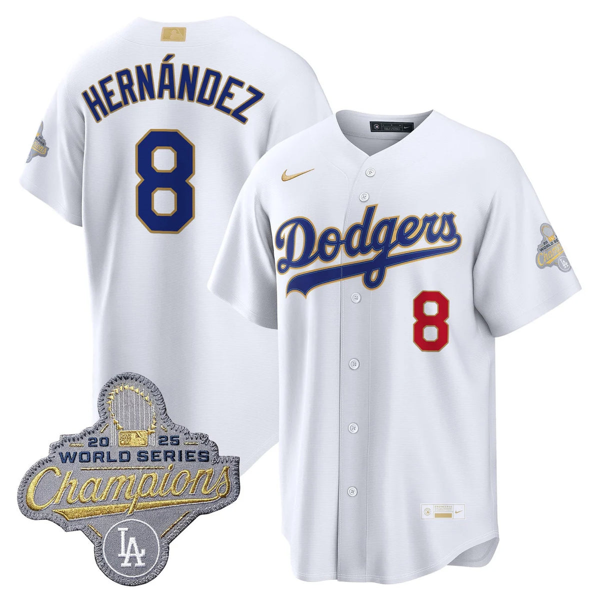 Los Angeles Dodgers "Gold Collection" Premier Limited Jersey - All Stitched -White