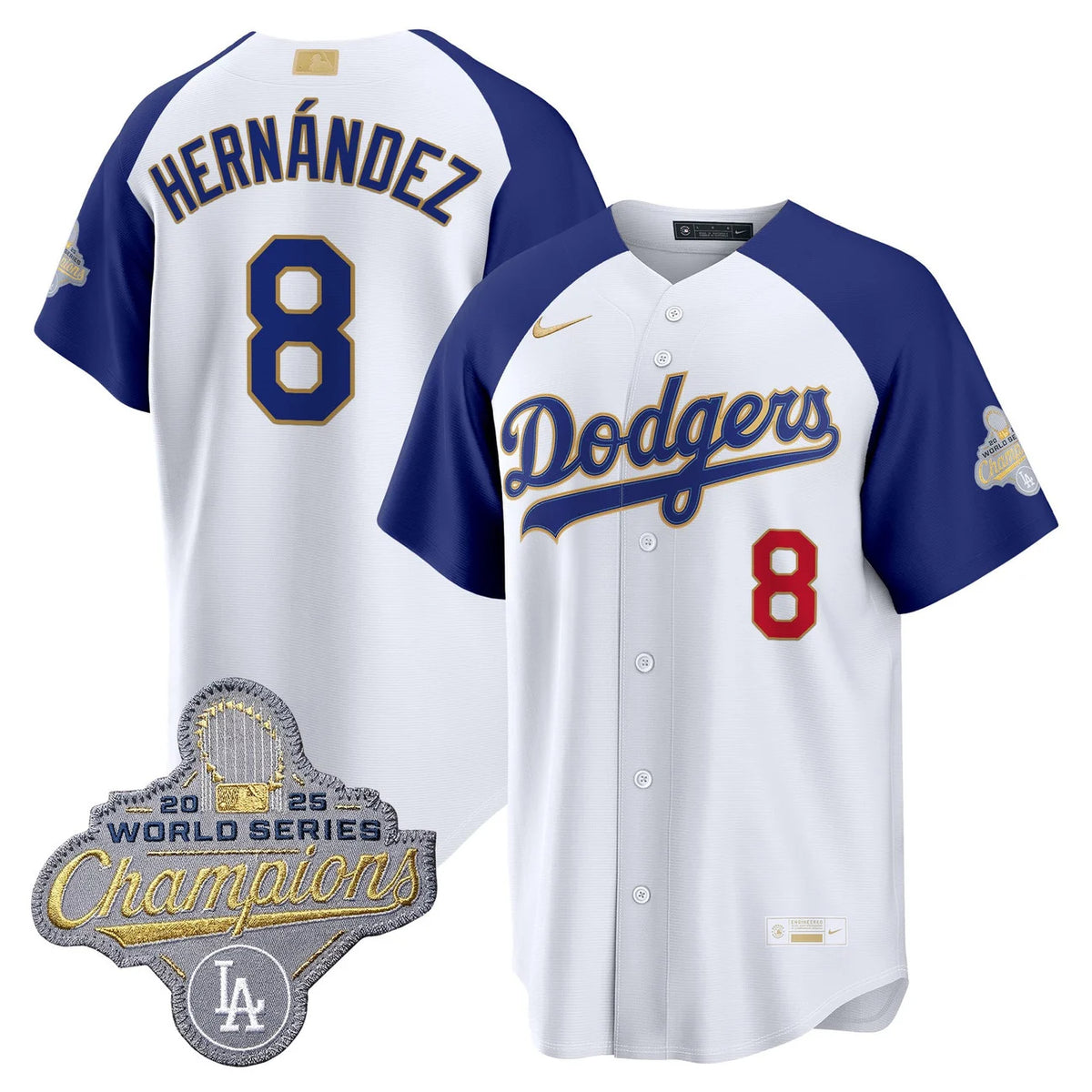 Los Angeles Dodgers "Gold Collection" Premier Limited Jersey - All Stitched -White Alternate