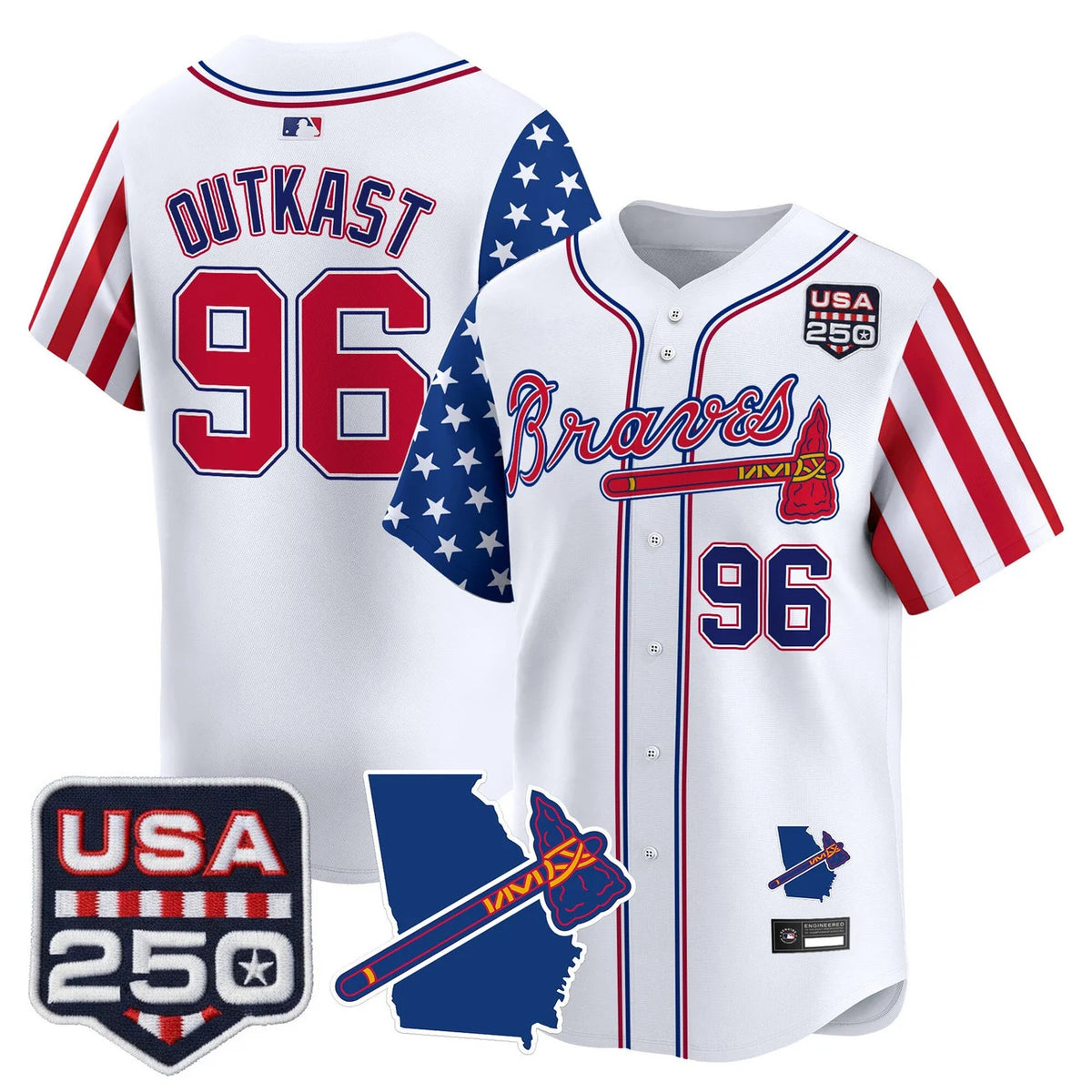 Men's Atlanta Braves "America 250 Edition" Vapor Premier Limited Jersey - All Stitched