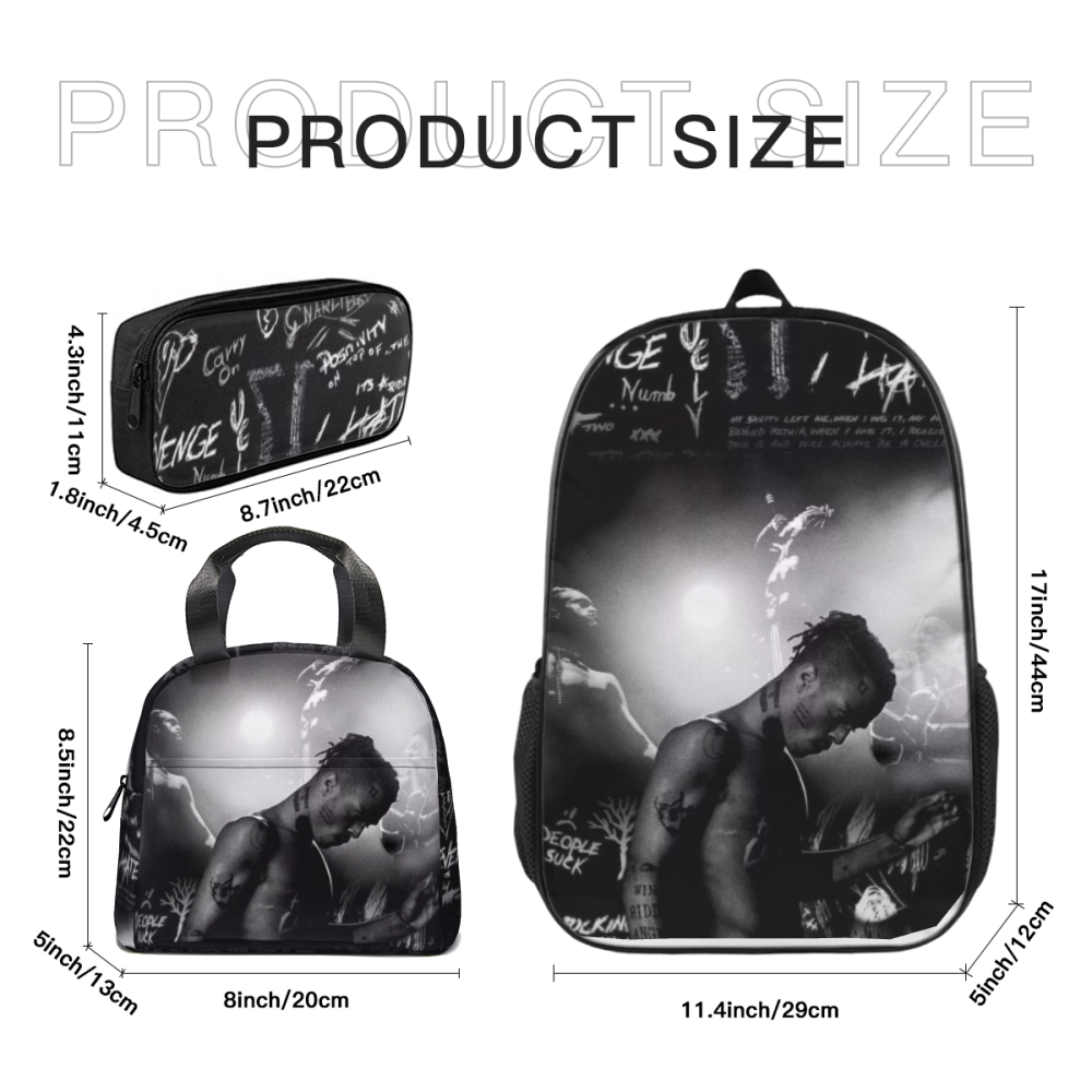 Back To School-XXXTENTACION Custom Backpack+Lunch Bag+Pencil Case+Mug Box - Coieh