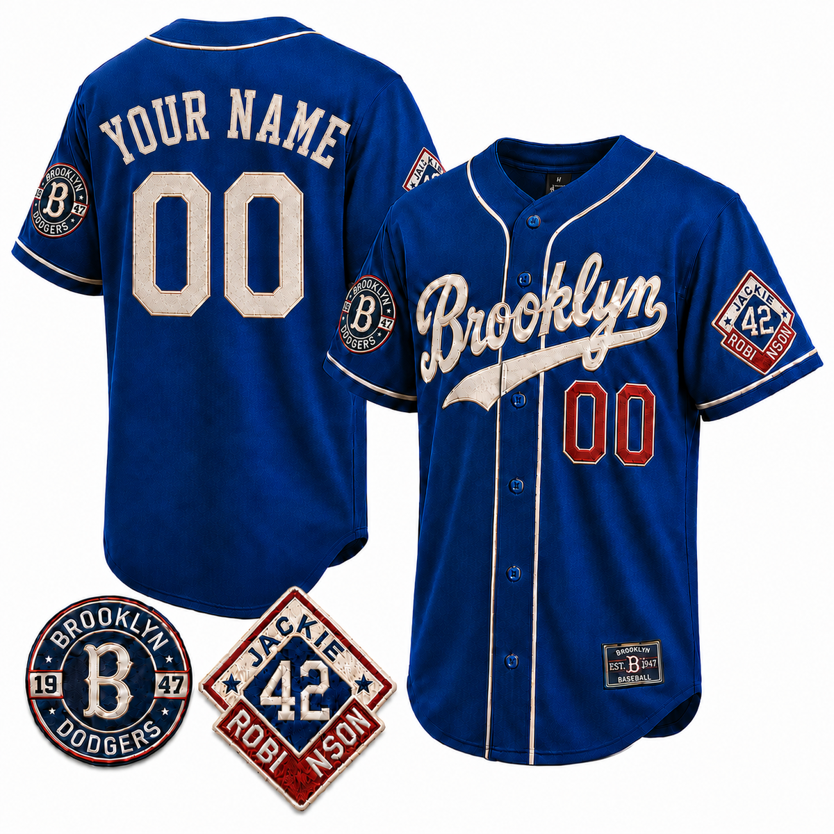 Brooklyn Heritage Custom Baseball Jersey - All Stitched