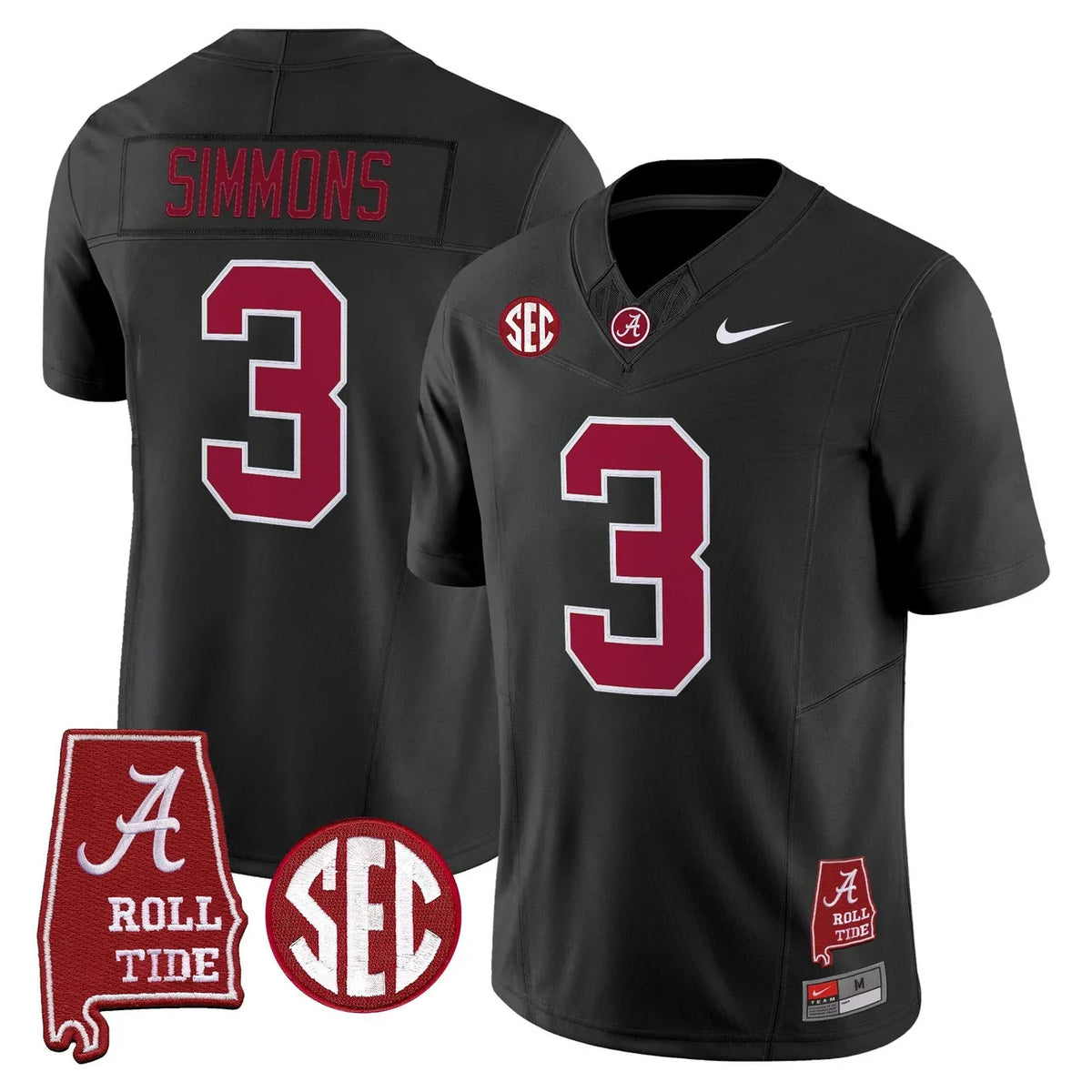 Alabama Crimson Tide 2026 #3 Black Football Jersey