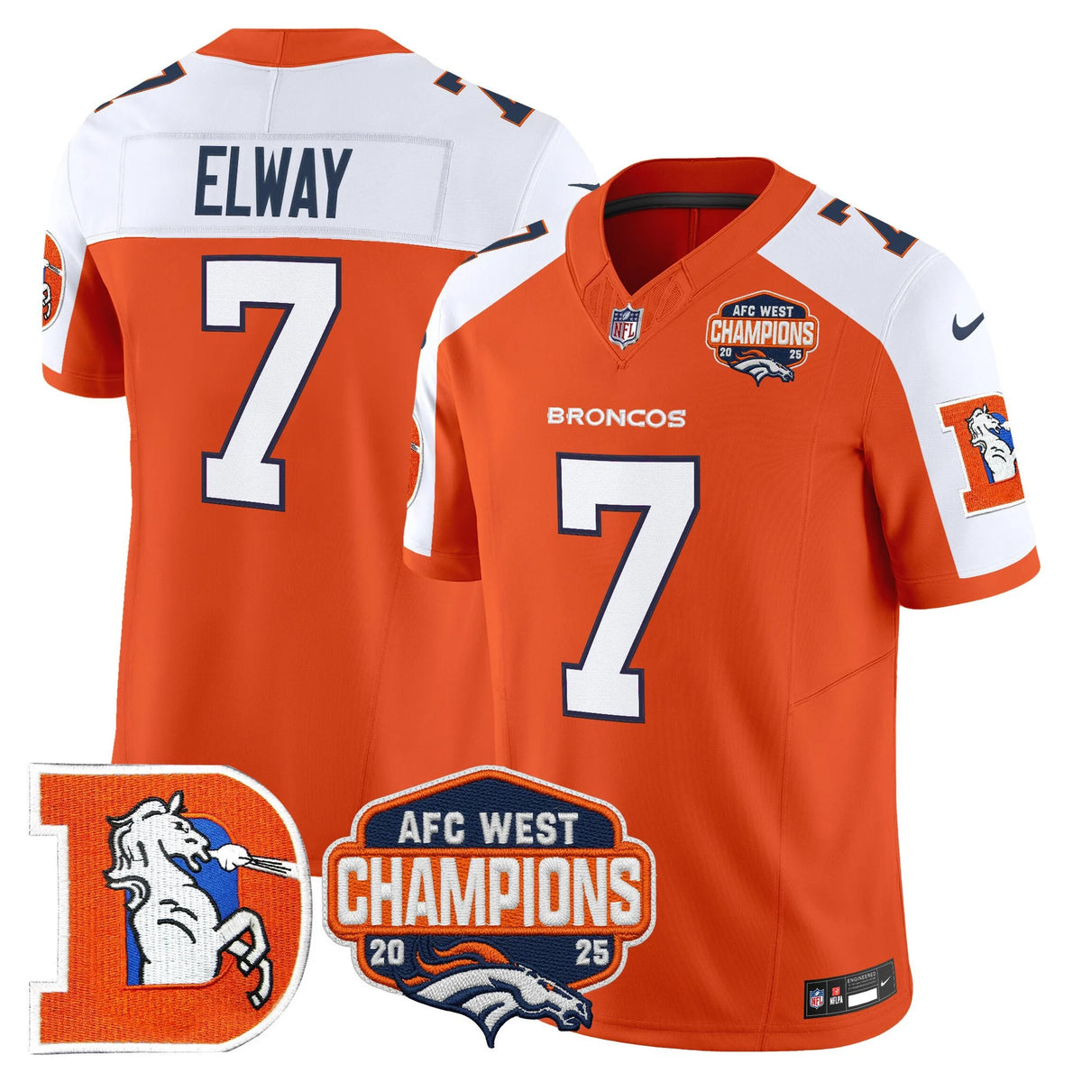 Men's Denver Broncos 2025 Throwback Football Jersey - Champions Patch