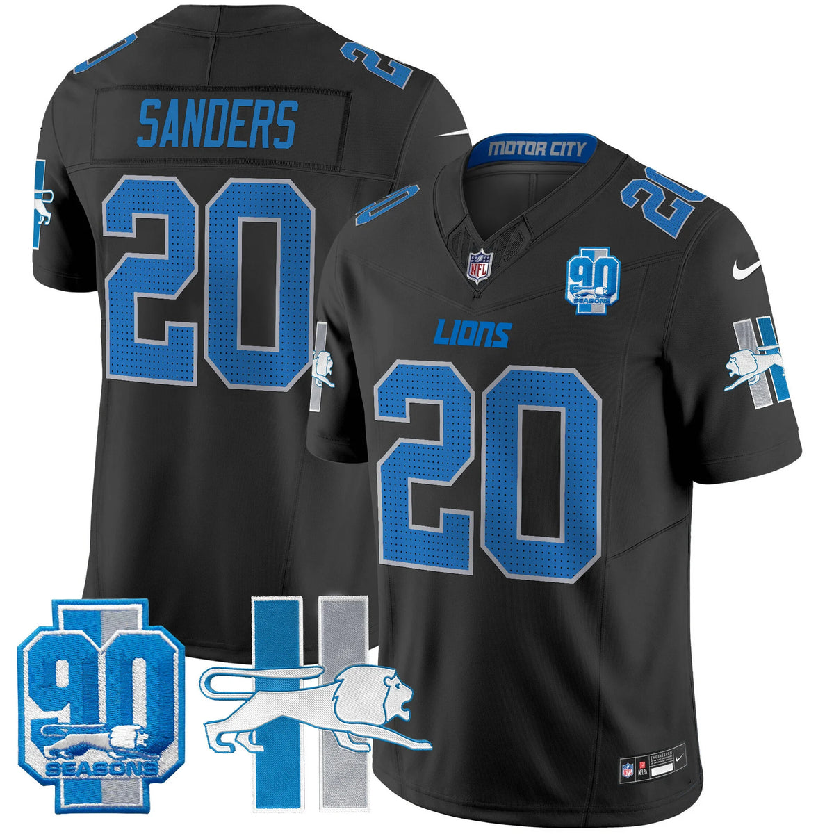 Detroit Lions throwback jersey with stitched name and number