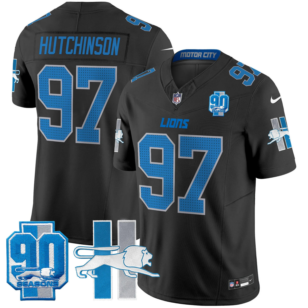 Detroit Lions 1946 Throwback Jersey - Vapor Limited Stitched
