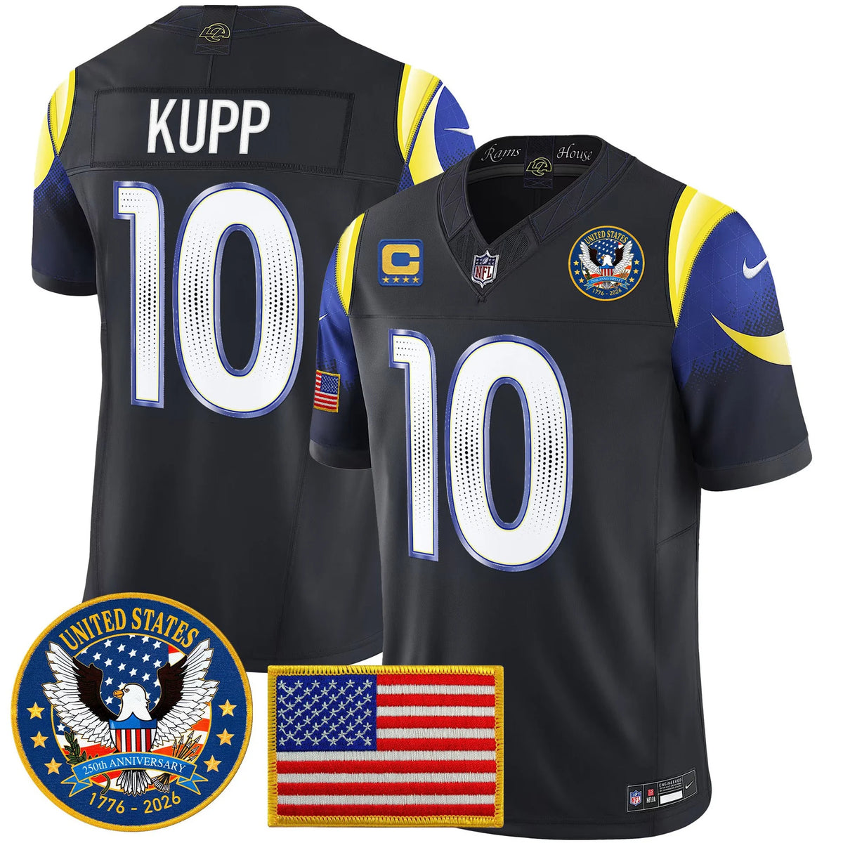 Los Angeles Rams 2025 Vapor Limited jersey with stitched name and number