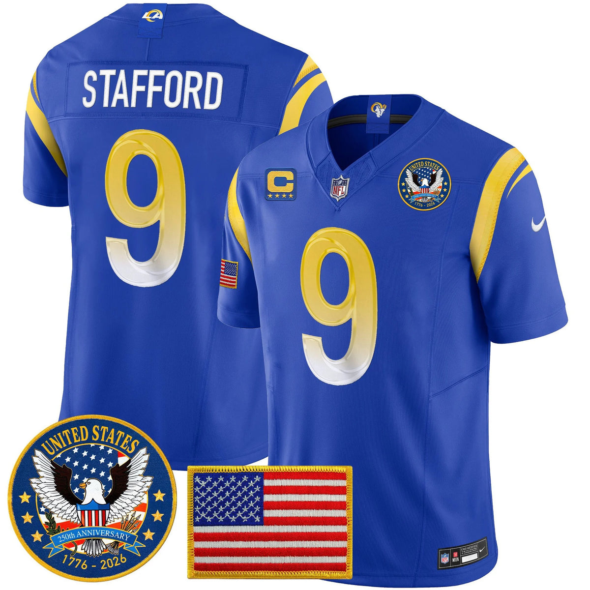 Los Angeles Rams 2025 United States 250th Anniversary Jersey - Stitched