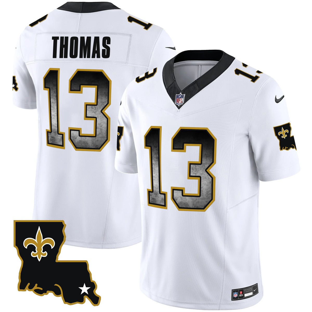 Men's New Orleans Saints 1987 Legacy Arch Smoke Jersey - All Stitched