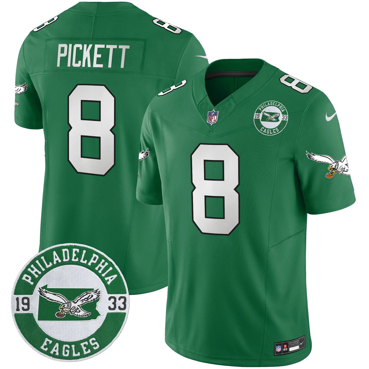 Philadelphia Eagles 2024 Throwback Vapor Limited Football Jersey in green