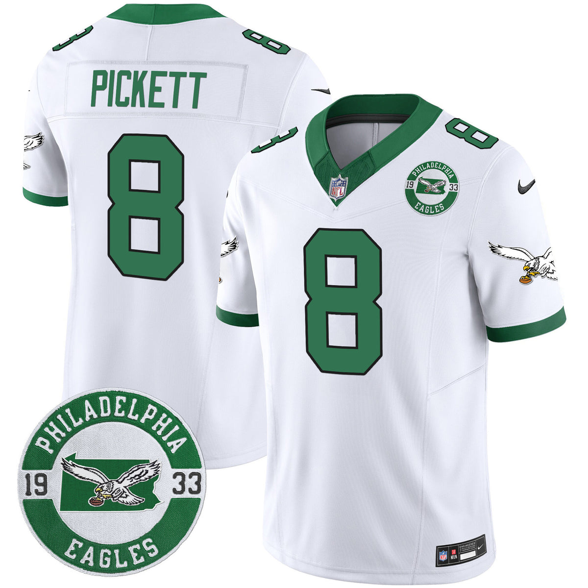 Philadelphia Eagles 2024 Throwback Jersey in white color
