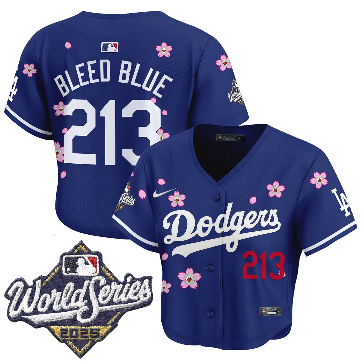 Women's Dodgers Royal Crop Top Baseball Jersey